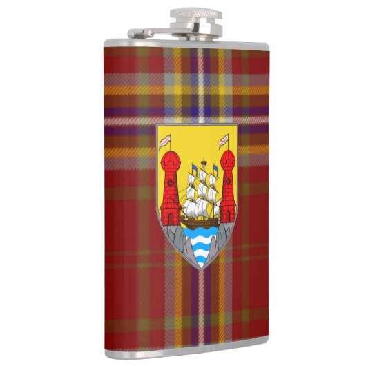 Irish County Cork Tartan & Crest Heupfles (Rechts)