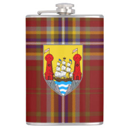 Irish County Cork Tartan & Crest Heupfles