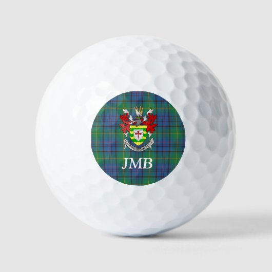 Irish County Donegal Tartan Monogram Golfballen (Voorkant)