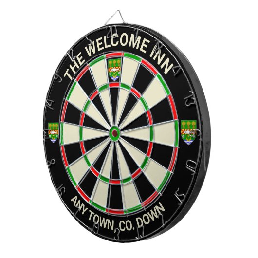 Irish County Down Ireland Dartboard Dartbord (Voorkant Rechts)