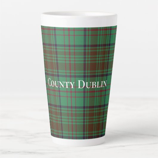 Irish County Dublin Tartan Latte Mok (Voorkant)