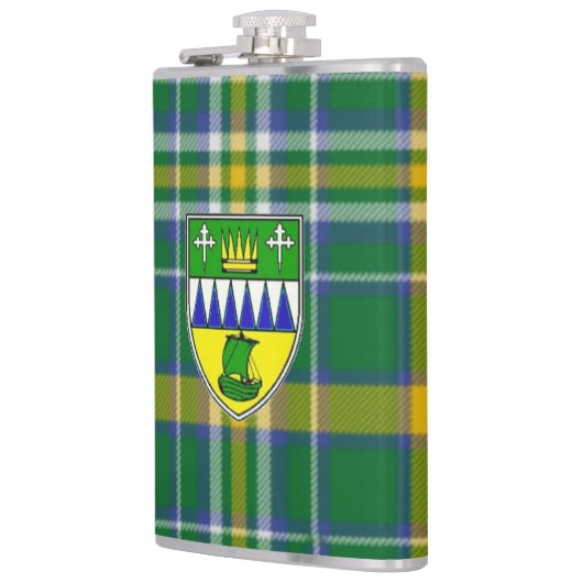 Irish County Kerry Tartan & Crest Heupfles (Links)