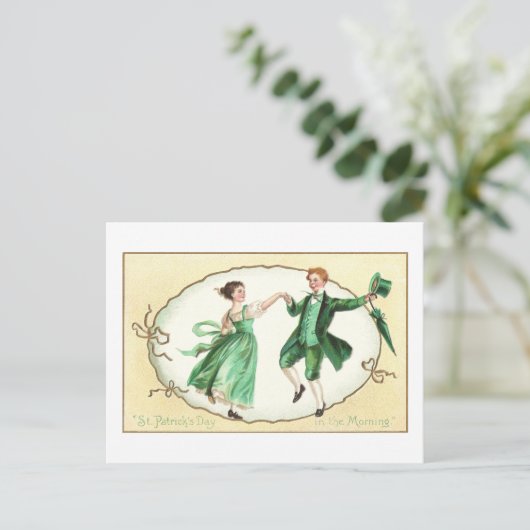 Irish Couple Dancing St Patrick's Day Briefkaart (Staand voorkant)