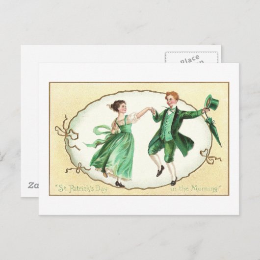 Irish Couple Dancing  St Patrick's Day Briefkaart (Voorkant / Achterkant)