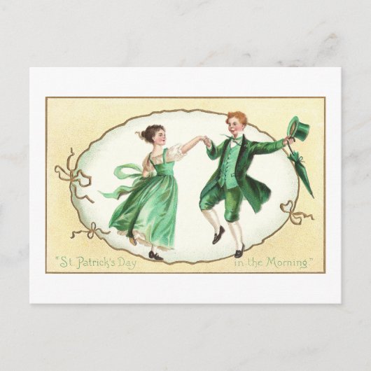 Irish Couple Dancing St Patrick's Day Briefkaart (Voorkant)