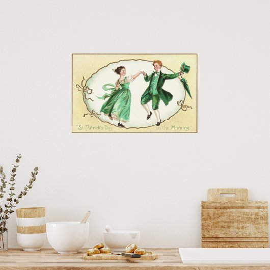 Irish Couple Dancing  St Patrick's Day Poster (Keuken)