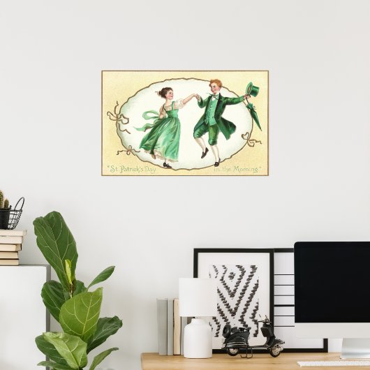 Irish Couple Dancing  St Patrick's Day Poster (Thuiskantoor)