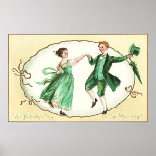 Irish Couple Dancing St Patrick's Day Poster