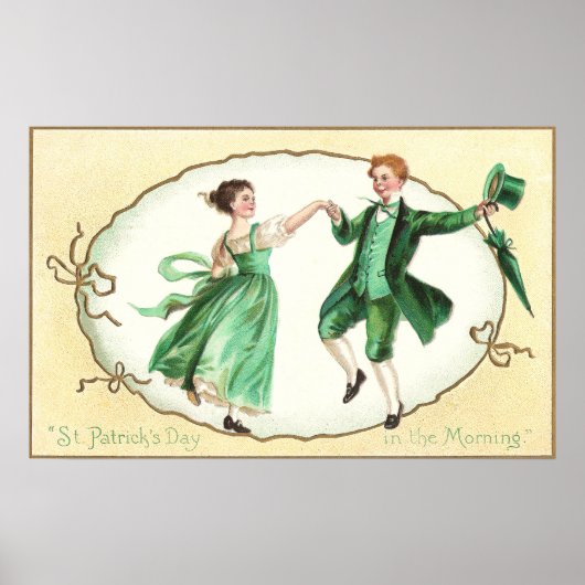 Irish Couple Dancing  St Patrick's Day Poster (Voorkant)
