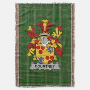 Irish Courtney Coat of Arms Family Crest Ireland Deken