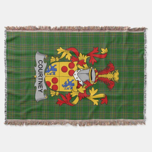 Irish Courtney Coat of Arms Family Crest Ireland Deken (Voorkant)