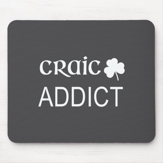 Irish Craic Addict Joke Funny St Paddys Day Gift Muismat (Voorkant)