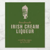 Irish Cream Liqueur Food and Beverage Label Set Wijn Etiket (Enkel label)