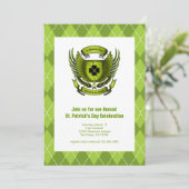 Irish Crest St. Patrick's Day Party Invitation Kaart (Staand voorkant)