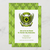 Irish Crest St. Patrick's Day Party Invitation Kaart (Voorkant / Achterkant)