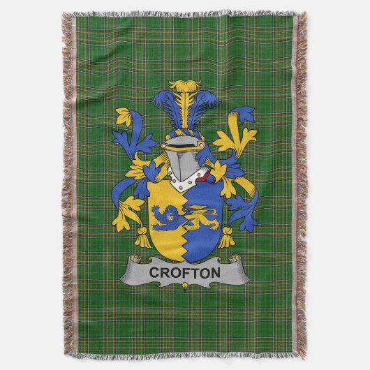 Irish Crofton Coat of Arms Family Crest Ireland Deken (Voorkant Verticaal)