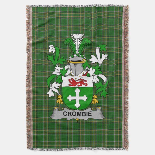 Irish Crombie Coat of Arms Family Crest Ireland I Deken (Voorkant Verticaal)