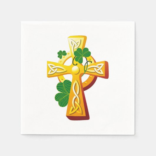 Irish Cross and Shamrocks St. Patrick's Day Servet (Voorkant)