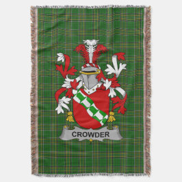 Irish Crowder Coat of Arms Family Crest Ireland Deken