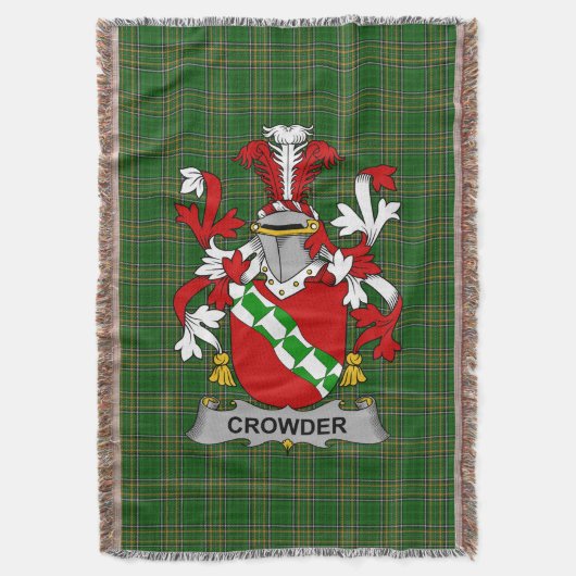Irish Crowder Coat of Arms Family Crest Ireland Deken (Voorkant Verticaal)