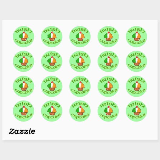 Irish Cupcake Ronde Sticker (Vel)