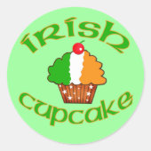 Irish Cupcake Ronde Sticker (Voorkant)