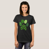 Irish Cute Dog Paw Clovers St Patrick's Day Lucky T-shirt (Voorkant volledig)