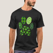 Irish Cute Dog Paw Clovers St Patrick's Day Lucky  T-shirt (Voorkant)