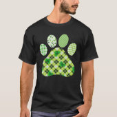 Irish Cute Dog Paw Print Clovers, St Patrick's Day T-shirt (Voorkant)