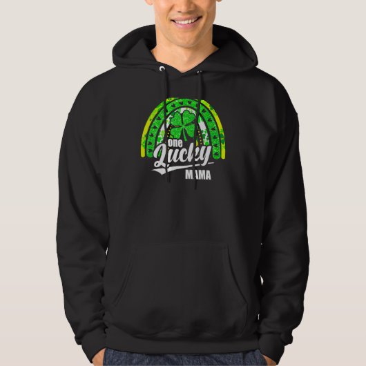 Irish Cute Rainbow Green Clover Patrick's Day One Hoodie (Voorkant)