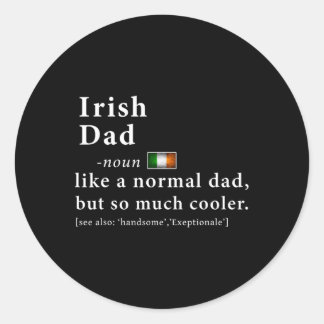 Irish Dad Definition Shirt Vaderdag Gift Flag Ronde Sticker
