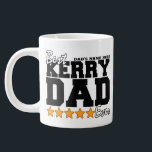 Irish Dad Kerry Birthday / Fathers Day Grote Koffiekop<br><div class="desc">Is je vader van Kerry? Dit is het perfecte cadeau voor hem voor zijn verjaardag, voor Vaderdag of elke dag om hem te shows hoeveel je hem waardeert. Een glimlach op zijn gezicht met dit aangepast cadeau. Neem zijn naam in de verstrekte ruimte op en neem uw groet aan de...</div>