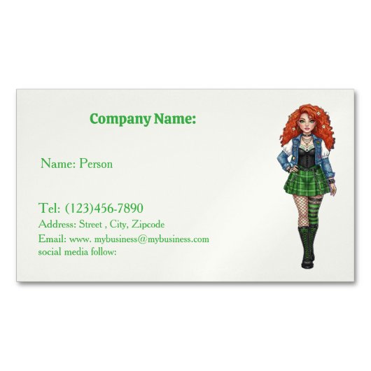 irish dall  magnetisch visitekaartje (Voorkant)