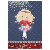 Irish Dance Blond Girl Soft Shoe Blue, Red Klembord (Achterkant)