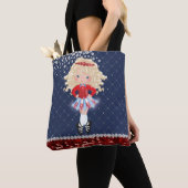Irish Dance Blond Girl Soft Shoe Blue, Red Tote Bag (Dichtbij)