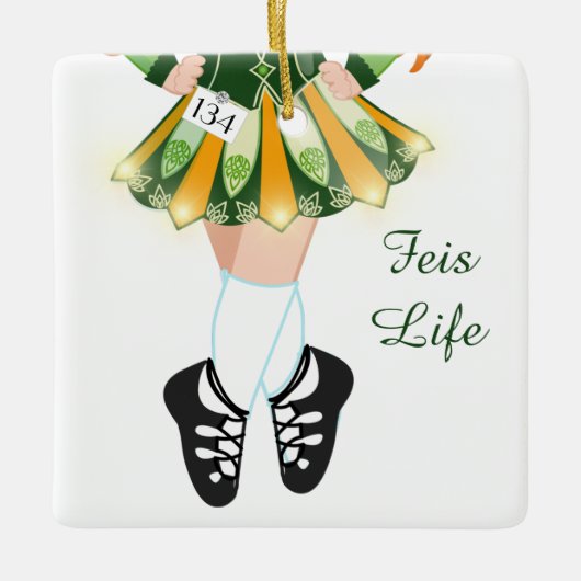 Irish Dance Feis Competition Feis Life Kerstmis Keramisch Ornament (Voorkant)