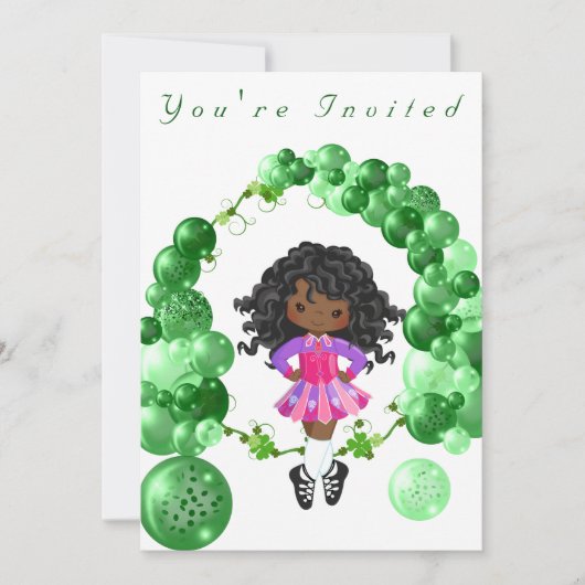 Irish Dance Green Balloon Arch Birthday Party Kaart (Voorkant)