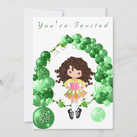 Irish Dance Green Balloon Arch Birthday Party Kaart (Voorkant)