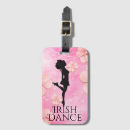 Irish Dance Hard Shoe Pink Shamrocken Clovers Bagagelabel