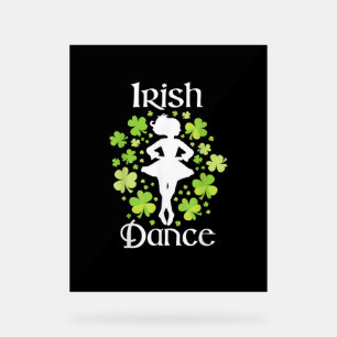 Irish Dance - Irish Dancer Ceili Reel Dance T-Shir Acryl Bord