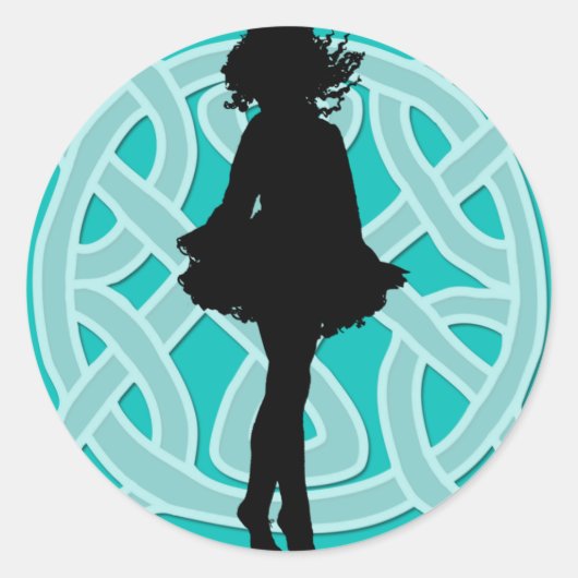 Irish Dance Keltische Lichtblauwe Sticker (Voorkant)