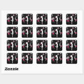 Irish Dance Kerstsierents Pink and Black Vierkante Sticker (Vel)