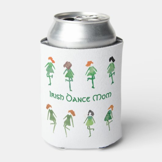 Irish Dance Mam Hand-Illustrated St. Patrick's Day Blikjeskoeler (Blikje Voorkant)
