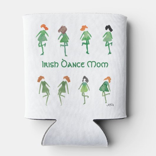 Irish Dance Mam Hand-Illustrated St. Patrick's Day Blikjeskoeler (Achterkant)