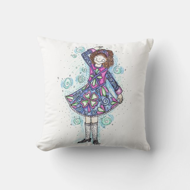 Irish Dance Pillow kan worden Gepersonaliseerd Kussen (Voorkant)