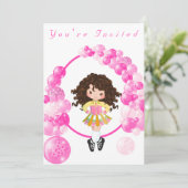 Irish Dance Pink Balloon Arch Birthday Party Kaart (Staand voorkant)