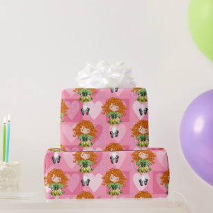 Irish Dance Pink Monochrome Heart Cadeaupapier