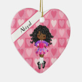 Irish Dance Pink Monochrome Heart Kerstmis Keramisch Ornament (Rechts)