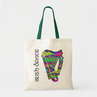 Irish Dance Rainbow Color Harp of Ireland Canvas t Tote Bag