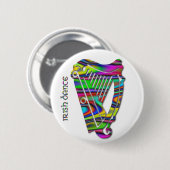 Irish Dance Rainbow Colors Harp of Ireland Button (Voorkant /achterkant)
